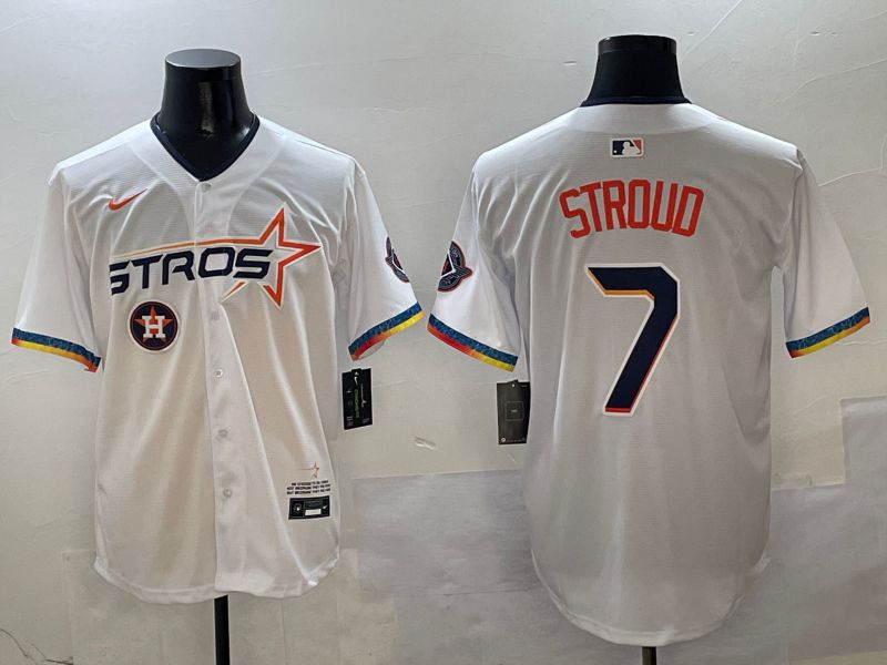 Men Houston Astros #7 Stroud White Fourth generation Joint Name Nike 2025 MLB Jersey style 11->houston astros->MLB Jersey
